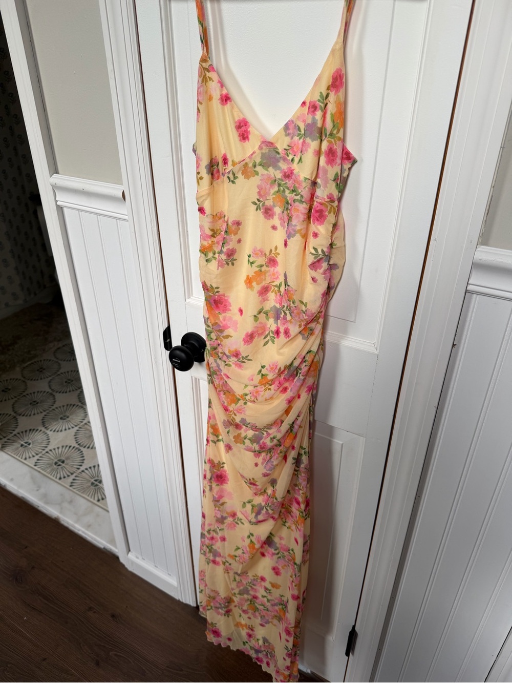 Beginning Boutique Yellow Floral Slip Maxi Dress